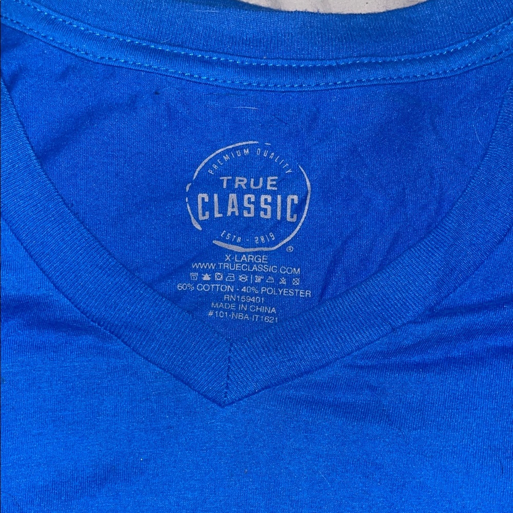 True Classic Men's Vibrant Blue V-Neck Tee